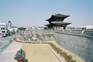 Travel Tourism Vacations Prints: Hwaseong Fortress, UNESCO World Heritage, Suwon Korea