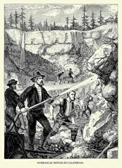 Miners Prints: Hydraulic mining in California