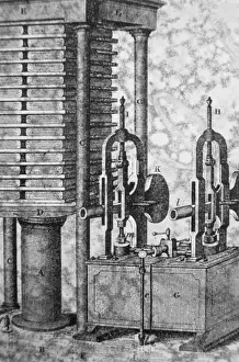Vintage Black And White Prints: Hydraulic Press