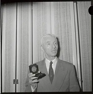 Rickover Prints: Hyman Rickover Holding Medal