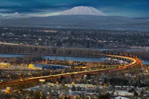 Images Dated 30th December 2012: I-205 Interstate Freeway Blue Hour