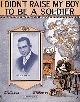 Color Print Prints: I Didn't Raise My Boy to Be a Soldier Sheet Music Cover