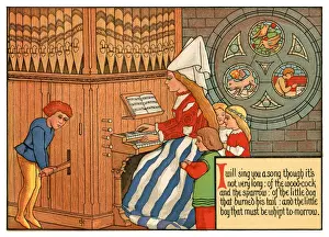Organist Prints: I Will Sing You a Song Though Its Not Very Long - Victorian nursery rhyme illustration