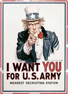 Stars And Stripes Prints: I Want You for the U.S. Army Recruitment Poster by James Montgomery Flagg