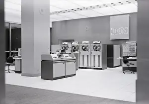Futuristic Prints: IBM Computers and Office Area