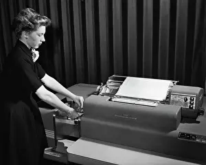 Operator Prints: Ibm Operator Feeding Accounting Machine