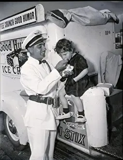 2 3 Years Prints: Ice Cream Man Feeding Little Girl