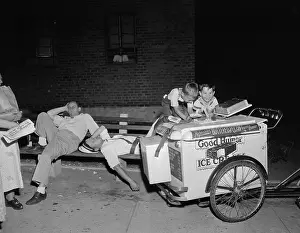 Ice Cream Prints: Ice Cream Man Sitting on a Bench