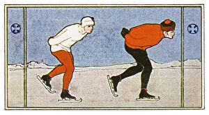 Art Nouveau Collection: Ice skating at winter Art nouveau illustration