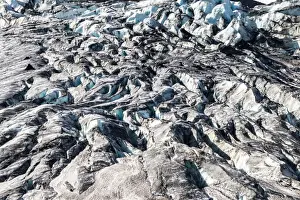Austurland Prints: Ice structure, ice formations, snow-capped volcanic mountain chain Kverkfjoll