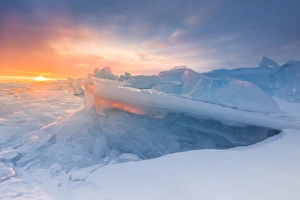 Iceberg stack at Baikal lake