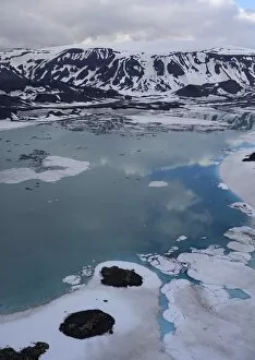 Iceland, Langjokull Glacier melting