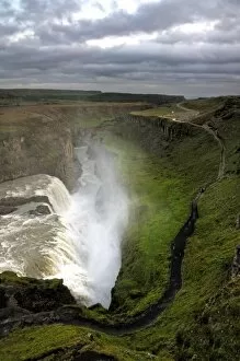 Scandinavia Collection: Icelandic Gullfoss waterfall canyon