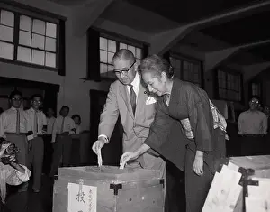 Ichiro Hatoyama and Wife in Limousine