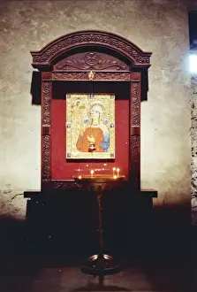 Oil Lamp Prints: Icon in church