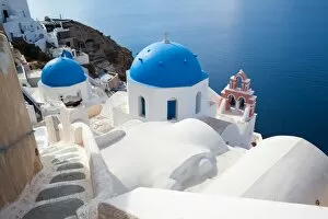 Mediterranean Gallery: Iconic blue domed churches in Santorini