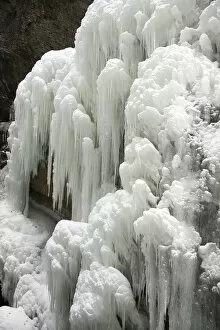 Images Dated 29th January 2012: Icy waterfall with huge icicles, Partnach Gorge, near Garmisch-Partenkirchen, Upper Bavaria