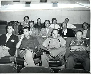 Ida Lupino Seated Amongst Men at Screening