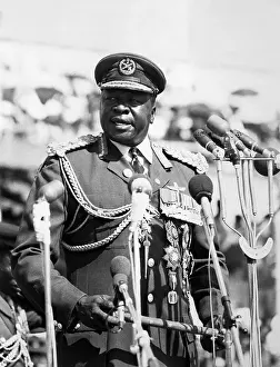 Ugandan Prints: Idi Amin Wearing Military Uniform