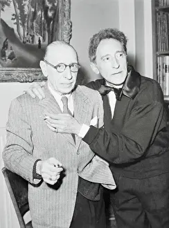 Igor Stravinsky and Jean Cocteau Embracing
