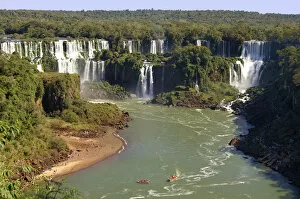 Iguazu Waterfalls aerial view Argentina Brazil