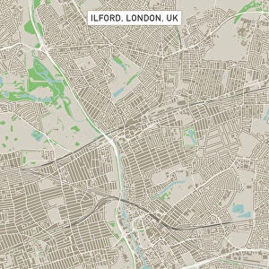 Aerial View Collection: Ilford London UK City Street Map