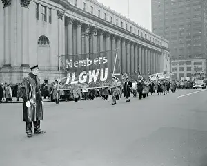 James A Prints: ILGWU Members Carrying Sign in May Day Parade