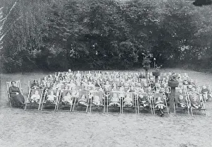 Ill Children Resting at Camp