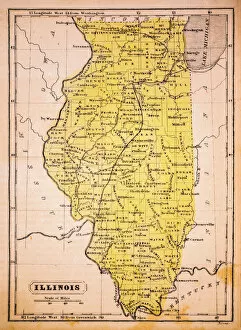 North America Gallery: Illinois 1852 Map