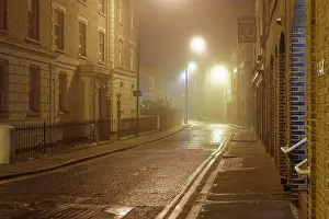 Foggy Prints: Illuminated alleys of Wapping on the Thames path