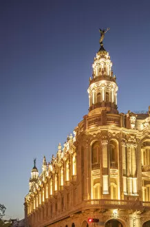Images Dated 31st May 2015: Illuminated historical building and sunset sky