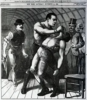 Unconscious Prints: Illus; Boxer Wipes Off Another'S Brow