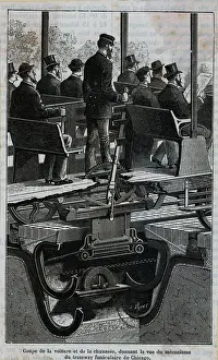 Trolley Prints: Illus. Of Cable Car W/Underground View