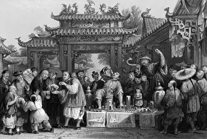 Gateway Prints: Illus. Doctor Selling Remedies On Street