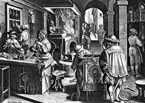 Furnace Prints: Illus. Of Iron Clock Shop W/Workers