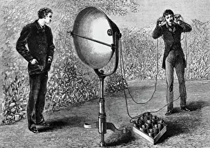 Experimenting Prints: Illus/Men Experiment W/Photophone Receiv