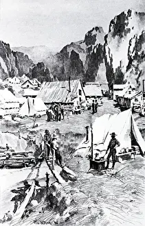 Gold Mine Prints: Illus. Of Mountain Mining Camp