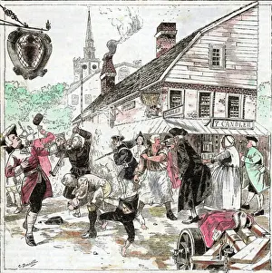 Taxes Prints: Illus. Of Revolutionary War Battle