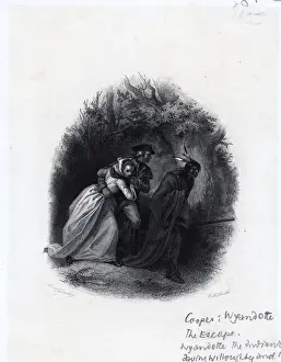 Fleeing Prints: Illus./'The Escape'/Native Am/Wh Couple