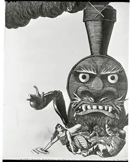 Illusional Depiction of a Monopolizing Train Overrunning People