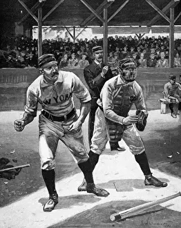 Sports Team Prints: Illust. Of Baseball Action; Running