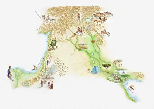 Illustrated Map Gallery: Illustrated map of ancient Assyrian empire