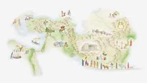 Illustrated Map Gallery: Illustrated map of ancient Persia