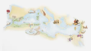 Illustrated Map Gallery: Illustrated map of Phoenician empire and trade routes
