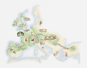 Illustrated Map Gallery: Illustrated map of population of Celts across Iron Age Europe