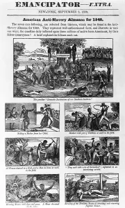 Abuse Prints: Illustrated Front Page, Emancipator, 1839