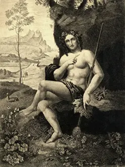 Bacchus Prints: Illustrated Portrait of Bacchus