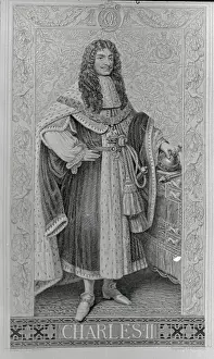 Charles Ii Prints: Illustrated Portrait of Charles II