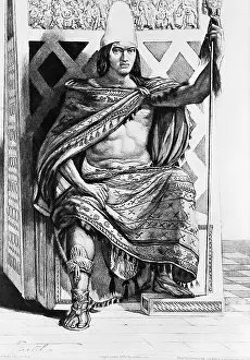 Throne Prints: Illustrated Portrait Of Montezuma