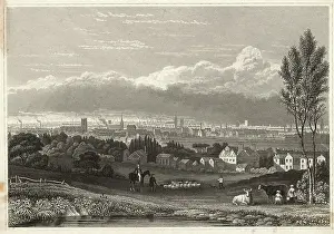 Illustrated View of Birmingham in England